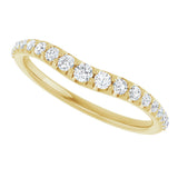 14K Gold Round Natural Diamond Graduated Accent Contour Band - Yellow Gold - view 5