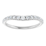 Platinum Round Lab-Grown Diamond Graduated Accent Contour Band - view 3