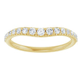 14K Gold Round Lab-Grown Diamond Graduated Accent Contour Band - Yellow Gold - view 3