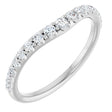 Platinum Round Lab-Grown Diamond Graduated Accent Contour Band