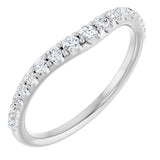 Platinum Round Lab-Grown Diamond Graduated Accent Contour Band