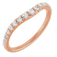 14K Gold Round Natural Diamond Graduated Accent Contour Band - Rose Gold