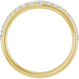14K Gold Round Lab-Grown Diamond Graduated Accent Contour Band - Yellow Gold - view 2
