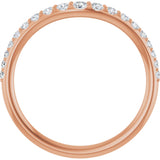 14K Gold Round Lab-Grown Diamond Graduated Accent Contour Band - Rose Gold - view 2
