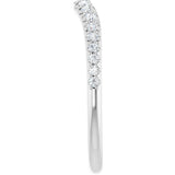 Platinum Round Lab-Grown Diamond Graduated Accent Contour Band - view 4