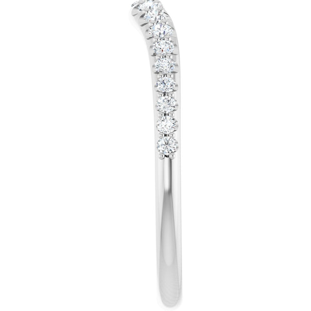 Platinum Round Lab-Grown Diamond Graduated Accent Contour Band - view 4