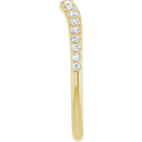 14K Gold Round Natural Diamond Graduated Accent Contour Band - Yellow Gold - view 4