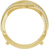 14K Gold Round Natural Diamond Ring Guard IV - Yellow Gold - view 2