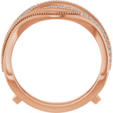 14K Gold Round Lab-Grown Diamond Ring Guard III - Rose Gold - view 2
