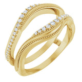 14K Gold Round Natural Diamond Ring Guard IV - Yellow Gold