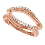 14K Gold Round Natural Diamond Ring Guard IV - Rose Gold - view 5