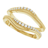 14K Gold Round Lab-Grown Diamond Ring Guard III - Yellow Gold - view 5
