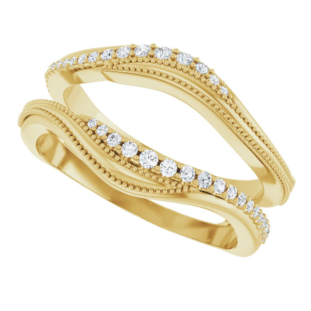 14K Gold Round Lab-Grown Diamond Ring Guard III - Yellow Gold - view 5