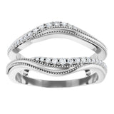 Platinum Round Natural Diamond Ring Guard IV - view 3
