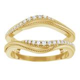 14K Gold Round Lab-Grown Diamond Ring Guard III - Yellow Gold - view 3