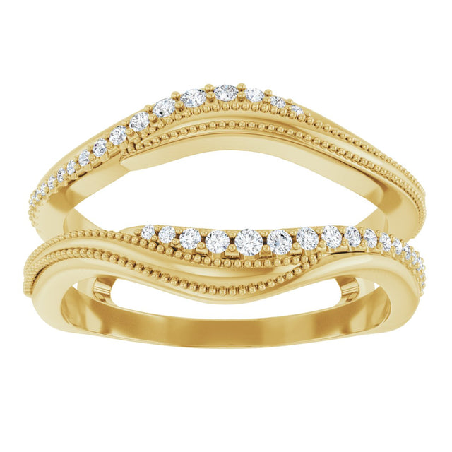 14K Gold Round Lab-Grown Diamond Ring Guard III - Yellow Gold - view 3