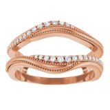 14K Gold Round Lab-Grown Diamond Ring Guard III - Rose Gold - view 3