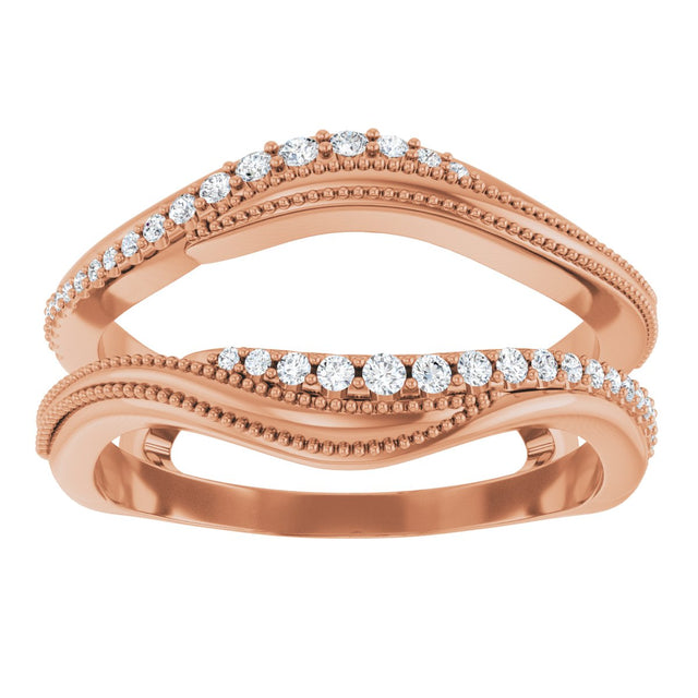 14K Gold Round Lab-Grown Diamond Ring Guard III - Rose Gold - view 3