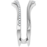 Platinum Round Natural Diamond Ring Guard IV - view 4