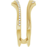14K Gold Round Lab-Grown Diamond Ring Guard III - Yellow Gold - view 4