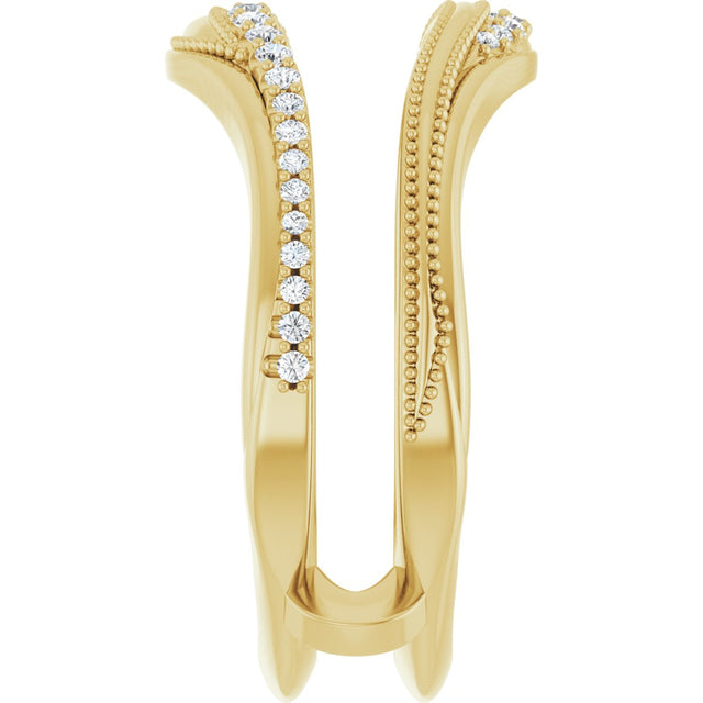 14K Gold Round Lab-Grown Diamond Ring Guard III - Yellow Gold - view 4