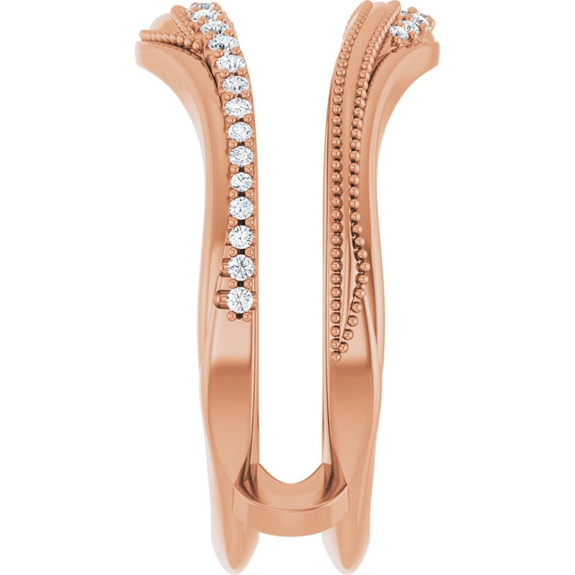14K Gold Round Lab-Grown Diamond Ring Guard III - Rose Gold - view 4