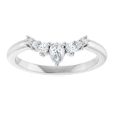 Platinum Pear Natural Diamond Accented Contour Band – 4x3mm - view 5