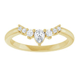 14K Gold Pear Lab-Grown Diamond Accented Contour Band – 4x3mm - Yellow Gold - view 4
