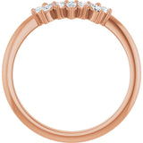14K Gold Natural Diamond Contour Band III - Rose Gold - view 2