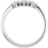 Platinum Natural Diamond Contour Band III - view 2