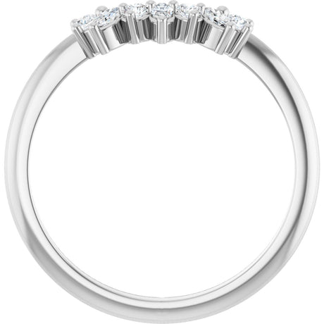 Platinum Natural Diamond Contour Band III - view 2