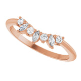 14K Gold Natural Diamond Contour Band III - Rose Gold - view 5