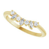 14K Gold Natural Diamond Contour Band III - Yellow Gold - view 5