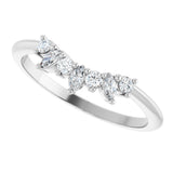 Platinum Natural Diamond Contour Band III - view 5
