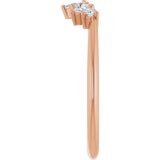 14K Gold Natural Diamond Contour Band III - Rose Gold - view 4