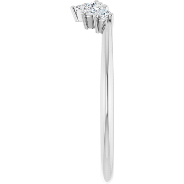 Platinum Natural Diamond Contour Band III - view 4