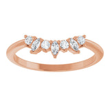 14K Gold Natural Diamond Contour Band III - Rose Gold - view 3