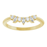 14K Gold Natural Diamond Contour Band III - Yellow Gold - view 3