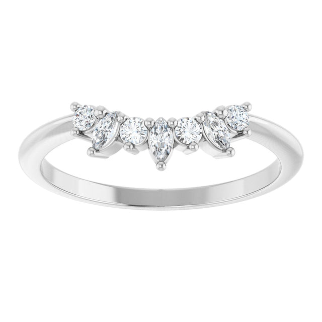 Platinum Natural Diamond Contour Band III - view 3