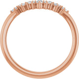 14K Gold Round Natural Diamond Contour Band III - Rose Gold - view 2