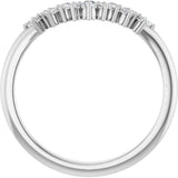 Platinum Round Lab-Grown Diamond Contour Band – 2mm Stones - view 2