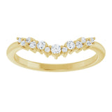 14K Gold Round Natural Diamond Contour Band III - Yellow Gold - view 3