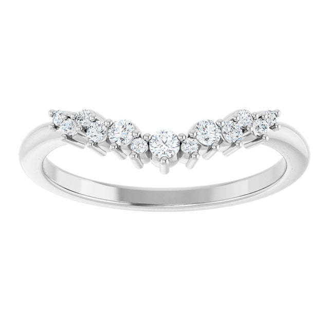 Platinum Round Natural Diamond Contour Band III - view 3