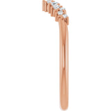 14K Gold Round Natural Diamond Contour Band III - Rose Gold - view 4