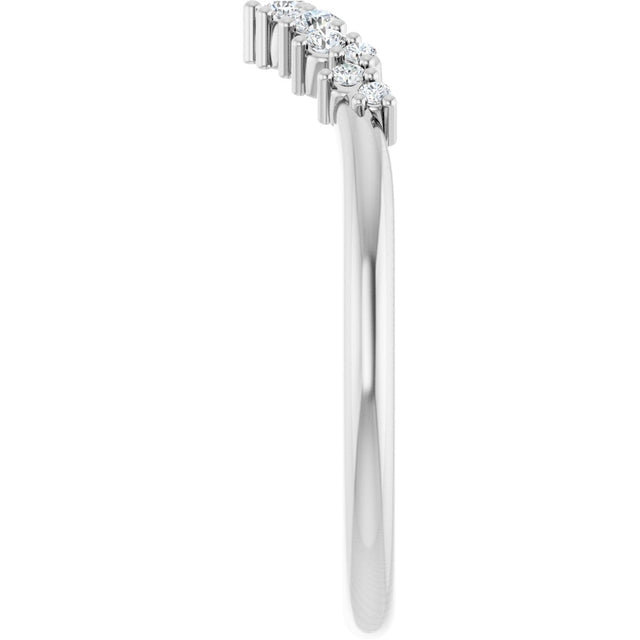 Platinum Round Natural Diamond Contour Band III - view 4
