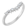 14K Gold Round Natural Diamond Contour Band III - White Gold