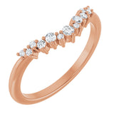 14K Gold Round Lab-Grown Diamond Contour Band – 2mm Stones - Rose Gold