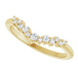 14K Gold Round Natural Diamond Contour Band III - Yellow Gold - view 5