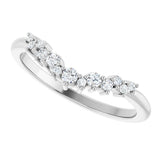 Platinum Round Lab-Grown Diamond Contour Band – 2mm Stones - view 5