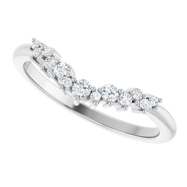 Platinum Round Lab-Grown Diamond Contour Band – 2mm Stones - view 5